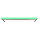 Brilliant LED Deckenleuchte Aufbaupanel Allie schwarz 120x30cm 37W 3800lm 2700K-6500K RGB dimmbar Fernbedienung