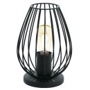 Eglo Tischleuchte Newtown Schwarz Ø16cm max. 60W E27 mit Schalter