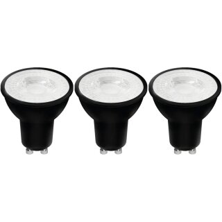 3 x LED´s light LED Reflektor MR16 schwarz 4W = 50W GU10 Linse 345lm warmweiß 2700K 38°