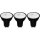 3 x LED´s light LED Reflektor MR16 schwarz 4W = 50W GU10 Linse 345lm warmweiß 2700K 38°