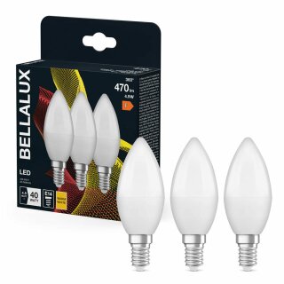 3 x Bellalux LED Kerzen 4,9W = 40W E14 matt 470lm warmweiß 2700K