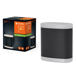 Ledvance LED Außenleuchte Wandlampe Endura Style Dallas Dunkelgrau IP44 9W 1000lm warmweiß 3000K Up&Down