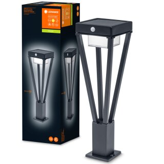 Ledvance LED Außenleuchte Sockellampe Poller Endura Style Solar Bouquet schwarz IP44 6W 550lm warmweiß Bewegungsmelder
