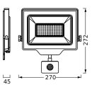 Ledvance LED Fluter Floodlight Essential Schwarz IP44 100W 11500lm neutralweiß 4000K 110° mit Sensor