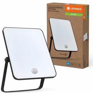 Ledvance LED Fluter Floodlight Essential Schwarz IP65 30W 2850lm Tageslichtweiß 6500K Bewegungsmelder
