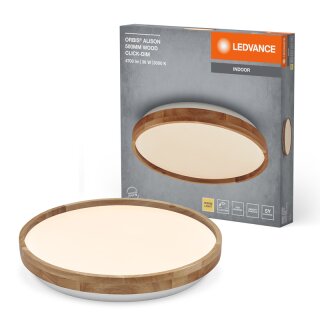 Ledvance LED Wandlampe Deckenleuchte Orbis Alison Holz Ø50cm 36W 2600lm warmweiß 3000K Click Dimmbar