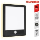 Telefunken LED Außenleuchte Wandlampe Genua Schwarz IP44 15W 2000lm Neutralweiß 4000K Backlight Bewegungsmelder