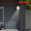 Telefunken LED Außenleuchte Wandlampe Genua Schwarz IP44 15W 2000lm Neutralweiß 4000K Backlight Bewegungsmelder