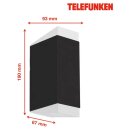 Telefunken LED Außenleuchte Wandlampe Posen Schwarz IP44 2x 5W GU10 800lm Neutralweiß 4000K Up & Downlight