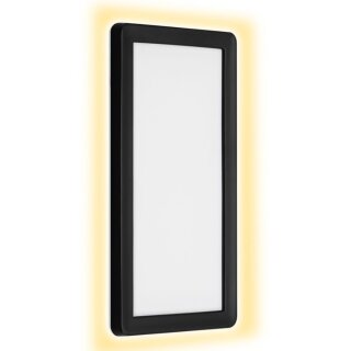 Telefunken LED Außenleuchte Wandlampe Nizza schwarz IP44 16W 2000lm neutralweiß 4000K Backlight