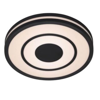 Briloner LED Deckenleuchte Ripple Schwarz Ø35cm 24W 1920lm CCT 3000K - 6500K Dimmbar Fernbedienung