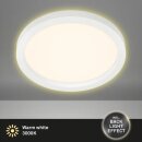 Briloner LED Deckenleuchte Wandlampe Cadre Weiß Ø30cm 18W 2400lm Warmweiß 3000K Backlight