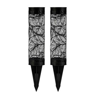 2er-Set Paulmann Pauleen LED Solarspieß Sunshine Gloss Schwarz IP44 extra warmweiß 1800K