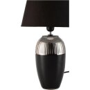 Paulmann Pauleen Tischleuchte Midnight Beauty Keramik Textil Schwarz/Silber max. 20W E27 mit Schalter