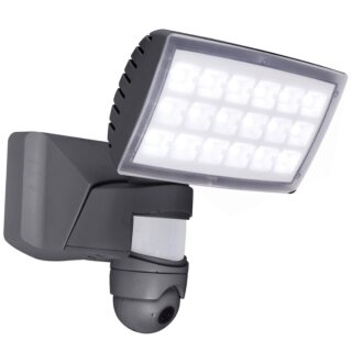 Lutec LED Fluter Peri Connected grau IP44 25W 2120lm CCT 2700K-6500K Sensor Kamera schwenkbar WiFi