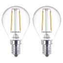 2 x Philips LED Filament Tropfen 2W = 25W E14 Klar 250lm...