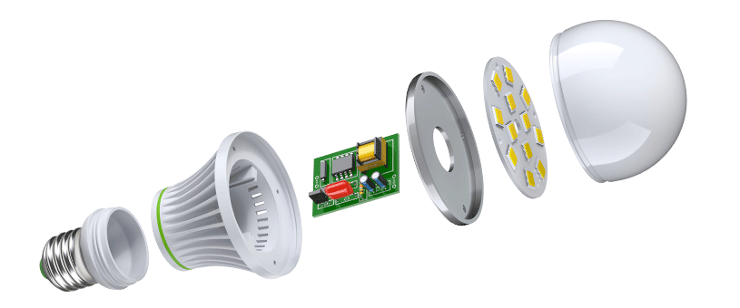 Aufbau eines LED Leuchtmittels